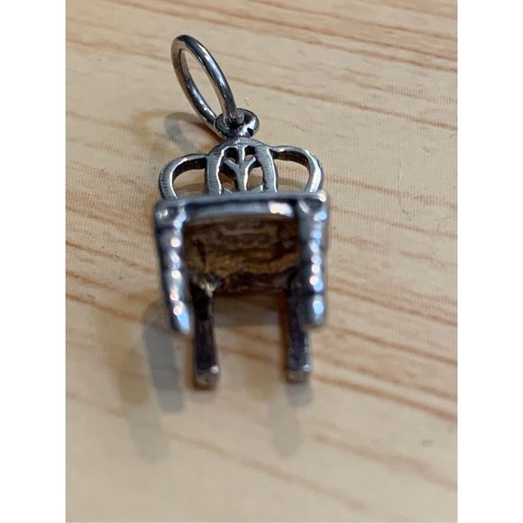 .925 Vintage Ornate Chair Sterling Silver Jewelry Charm #interior designer - Picture 5 of 6